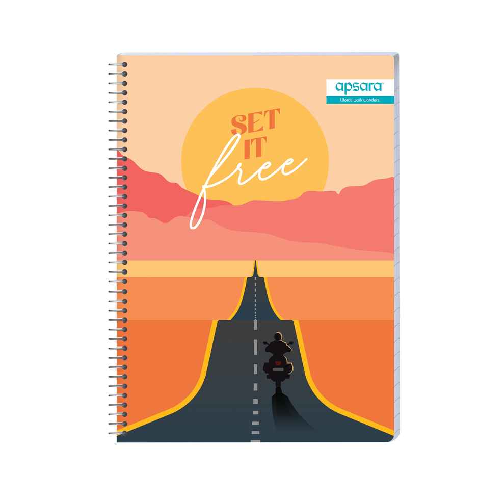 Apsara Spiral Bound 6 Subject Single Line Notebook 60gsm | 30 x 21 cm | 302 Pages | Covers May Varry