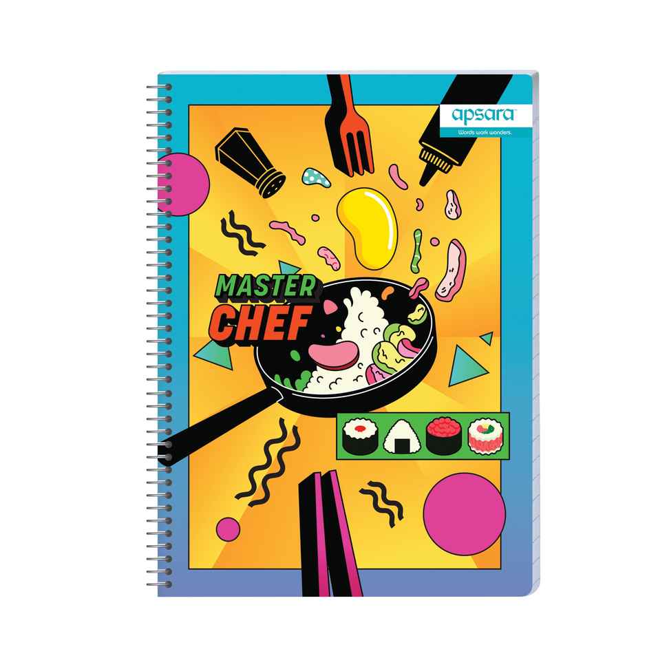 Apsara Spiral Notebook 5Subject 29.7 x 21 252Pages Blue Single Line 60gsm (Covers May Differ)