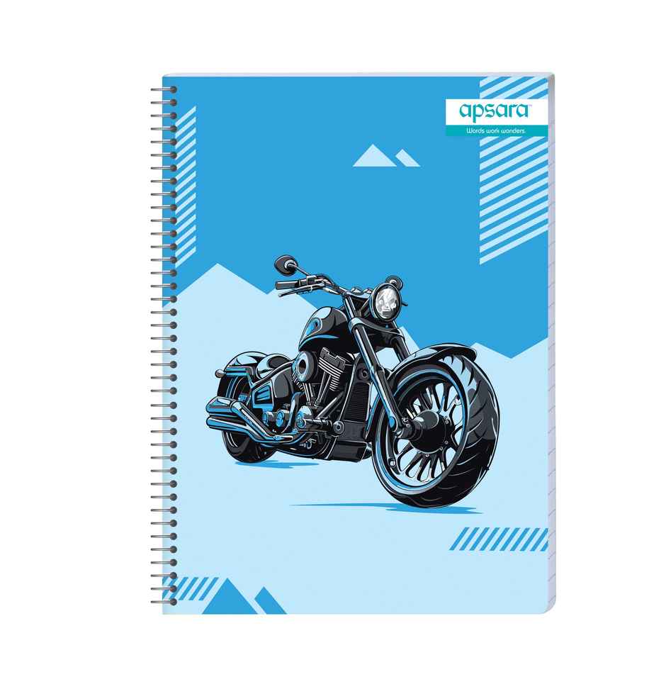 Apsara Spiral Bound 5 Subject Single Line Notebook 60gsm | 27 x 20 cm | 252 Pages | Covers May Varry