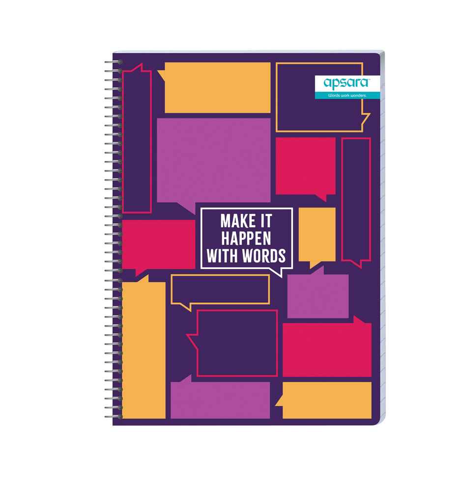 Apsara Spiral Notebook 5Subject 29.7 x 21 506Pages Blue Single Line 60gsm (Covers May Differ)