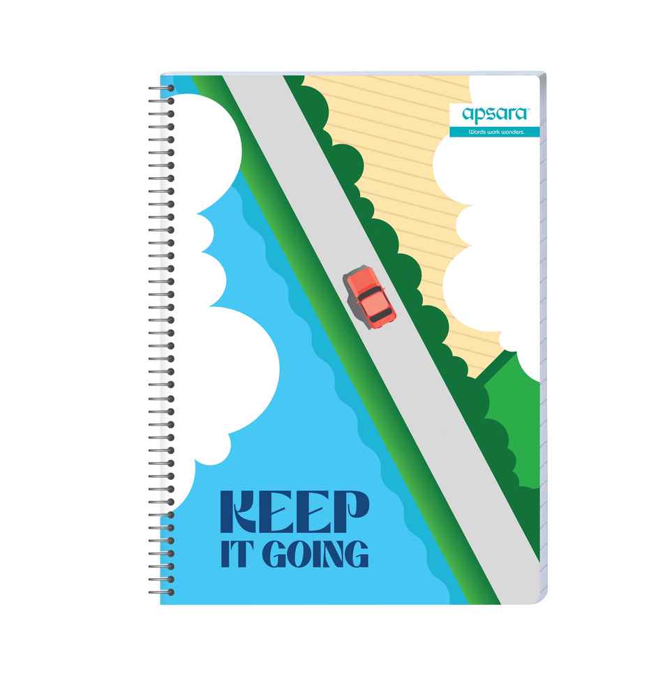 Apsara Spiral Notebook 6Subject 29.7 x 21 400Pages Blue Single Line 60gsm (Covers May Differ)
