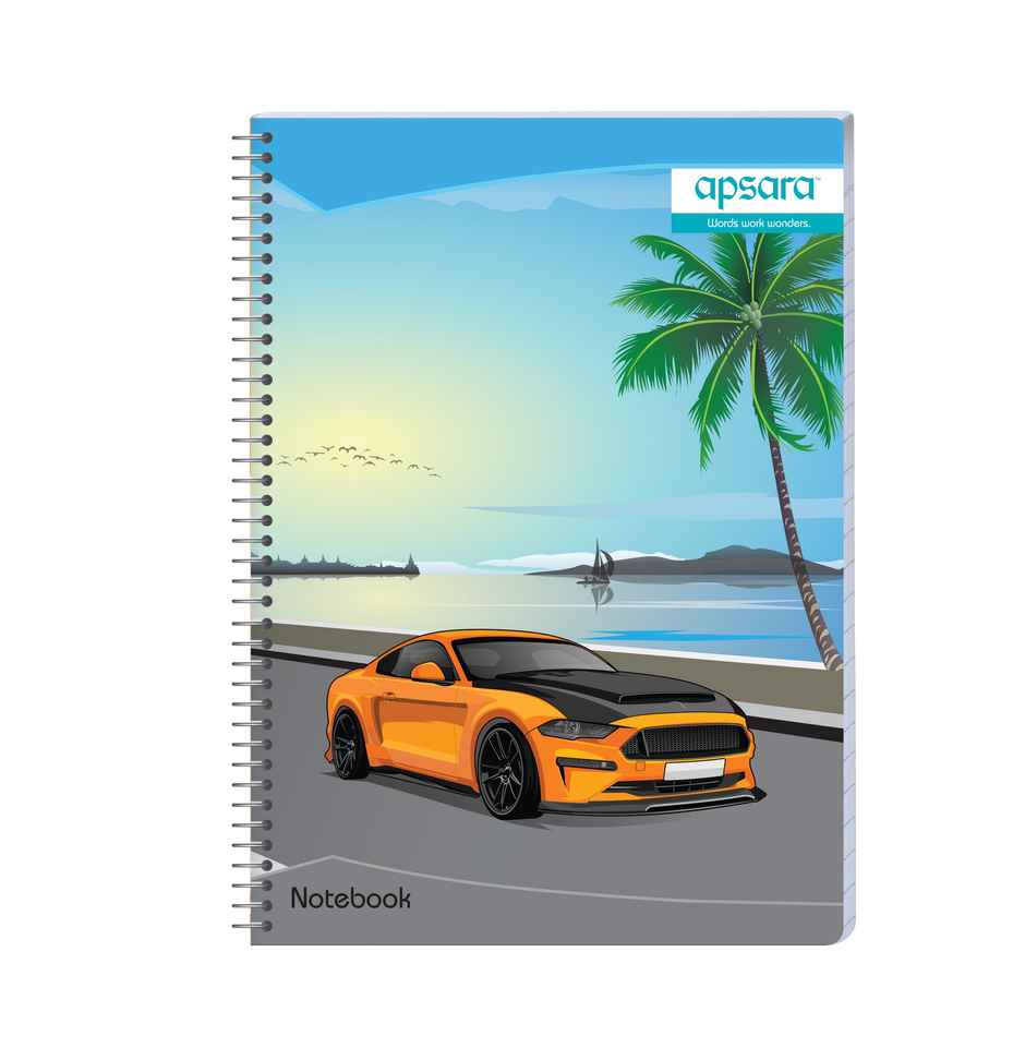 Apsara Spiral Notebook 1 Subject 24 x 18 200 Pages Blue Single Line 60gsm (Covers May Differ)