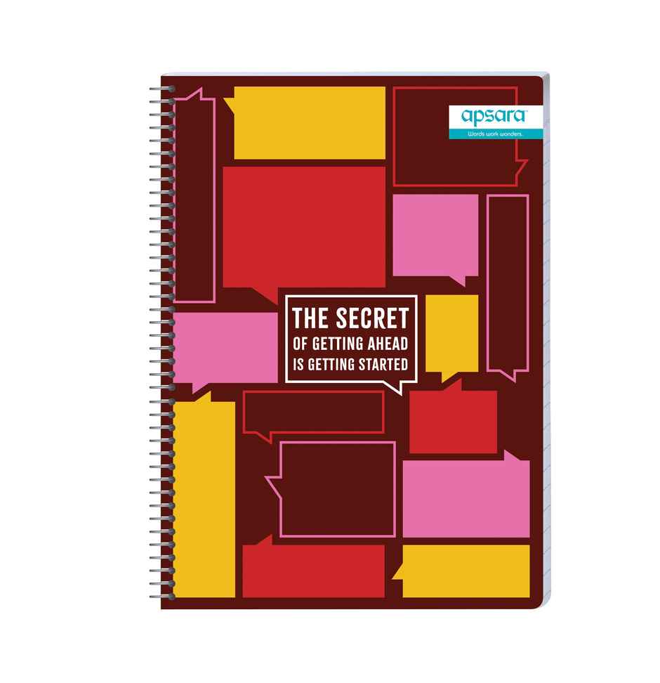 Apsara Spiral Notebook 5Subject 29.7 x 21 506Pages Unruled 60gsm (Covers May Differ)