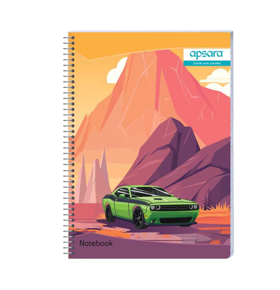 Apsara Spiral Notebook 1 Subject 24 x 18 200 Pages Blue Single Line 60gsm (Covers May Differ)