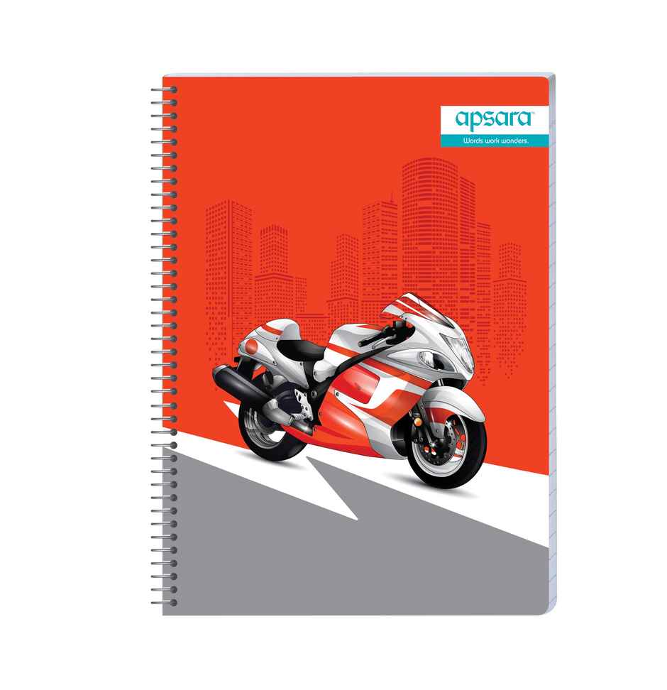 Apsara Spiral Bound 5 Subject Single Line Notebook 60gsm | 24 x 18 cm | 252 Pages | Covers May Varry