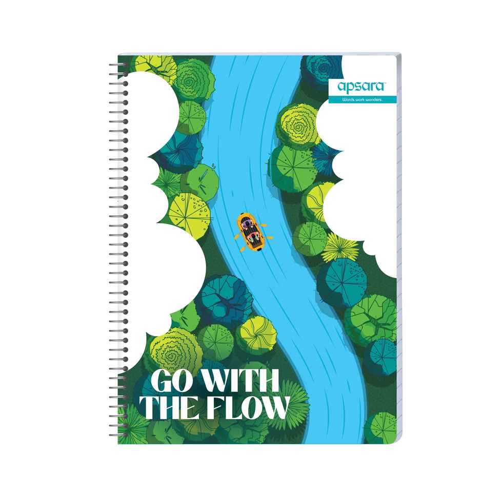 Apsara Spiral Notebook 6Subject 29.7 x 21 400Pages Blue Single Line 60gsm (Covers May Differ)