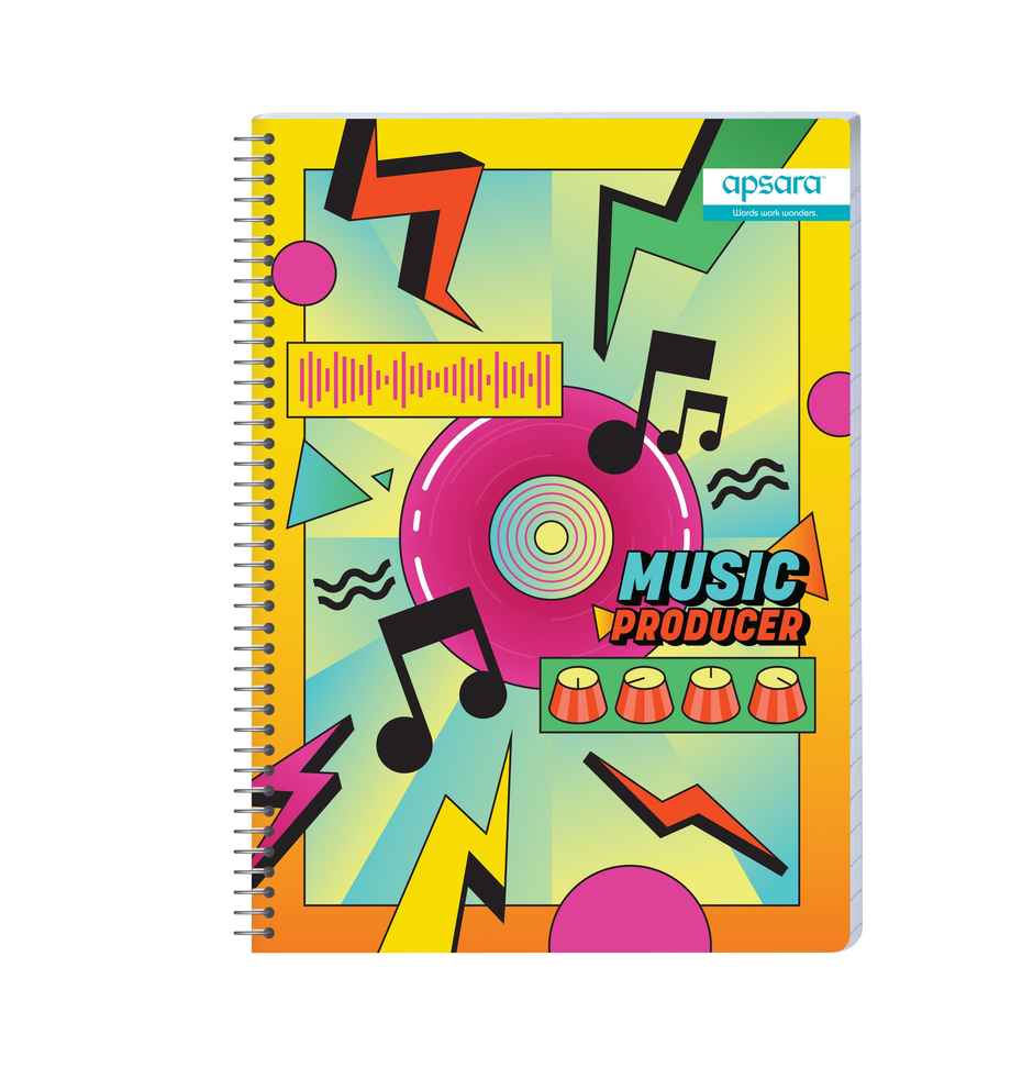 Apsara Spiral Notebook 5Subject 29.7 x 21 252Pages Unruled 60gsm (Covers May Differ)