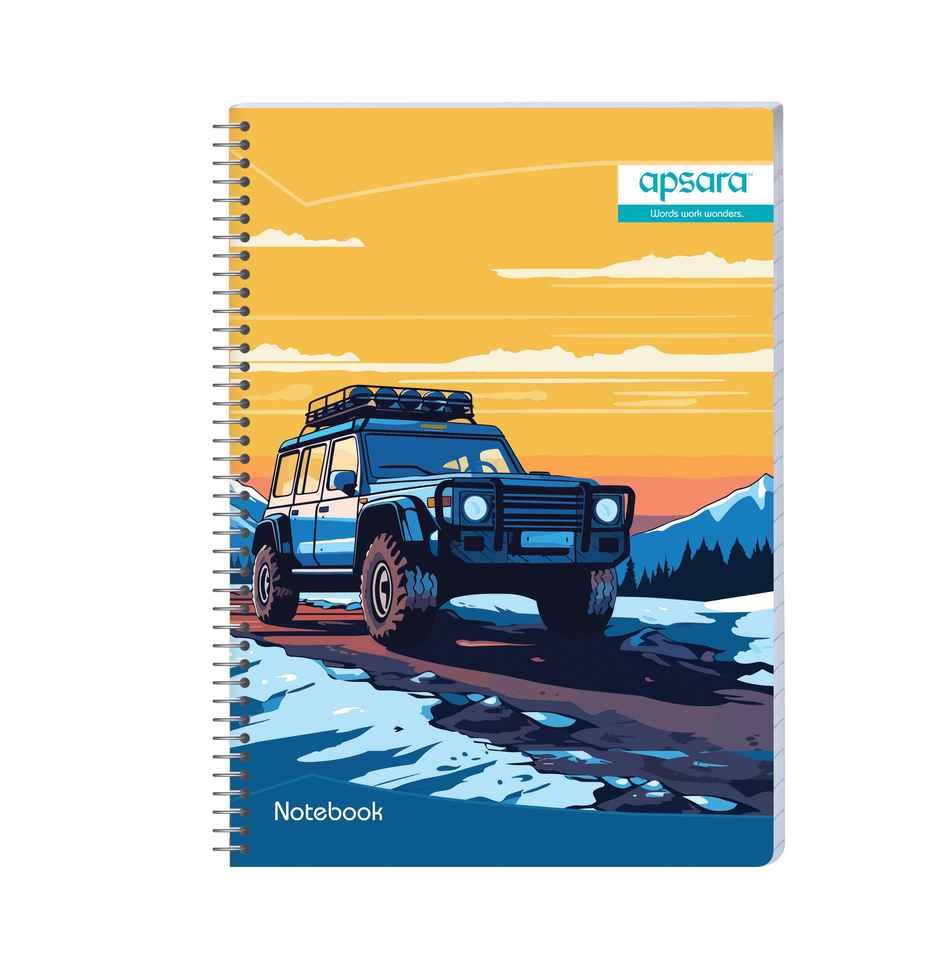 Apsara Spiral Notebook 1 Subject 24 x 18 160Pages Blue Single Line 60gsm (Covers May Differ)