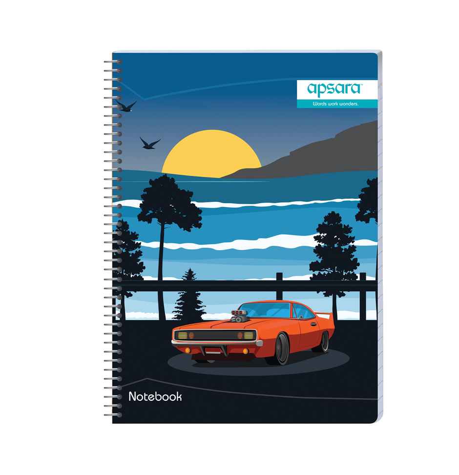 Apsara Spiral Notebook 1 Subject 24 x 18 160Pages Blue Single Line 60gsm (Covers May Differ)