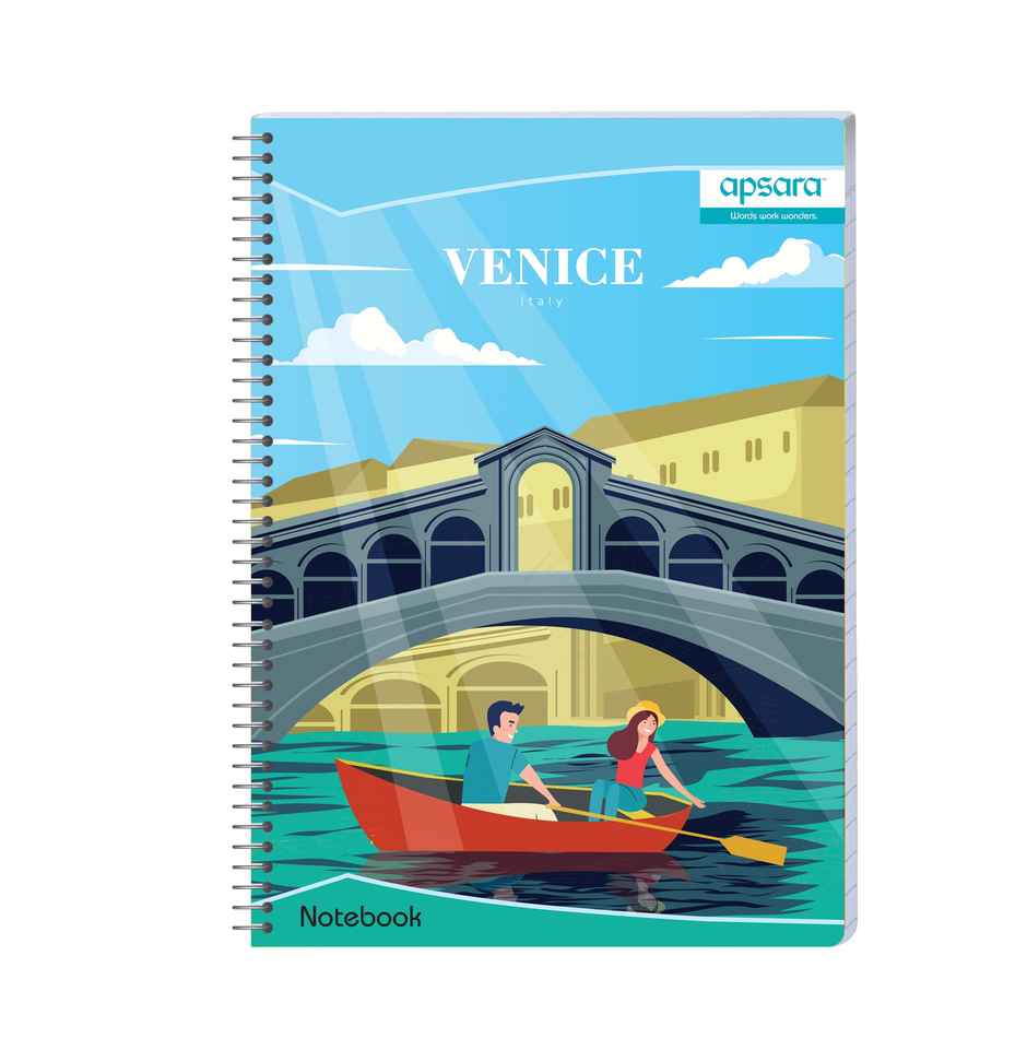 Apsara Spiral Notebook 1 Subject Unruled 60gsm | 29.7 x 21 cm | 180 Pages | Covers May Differ