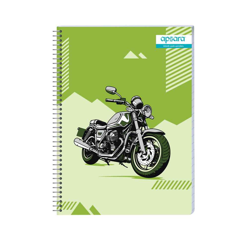 Apsara Spiral Bound 5 Subject Single Line Notebook 60gsm | 27 x 20 cm | 252 Pages | Covers May Varry