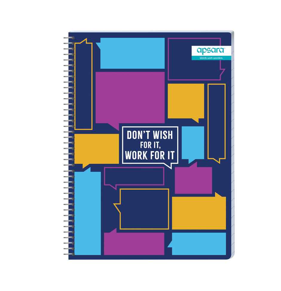 Apsara Spiral Notebook 5 Subject Unruled 60gsm (29.7 x 21 cm, 506 Pages, Covers May Differ)