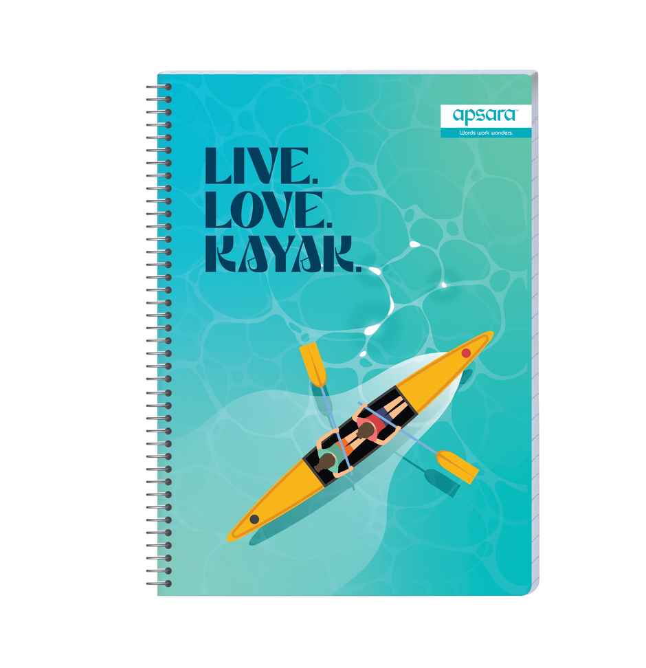 Apsara Spiral Bound 6 Subject Single Line Notebook 60gsm | 30 x 21 cm | 302 Pages | Covers May Varry