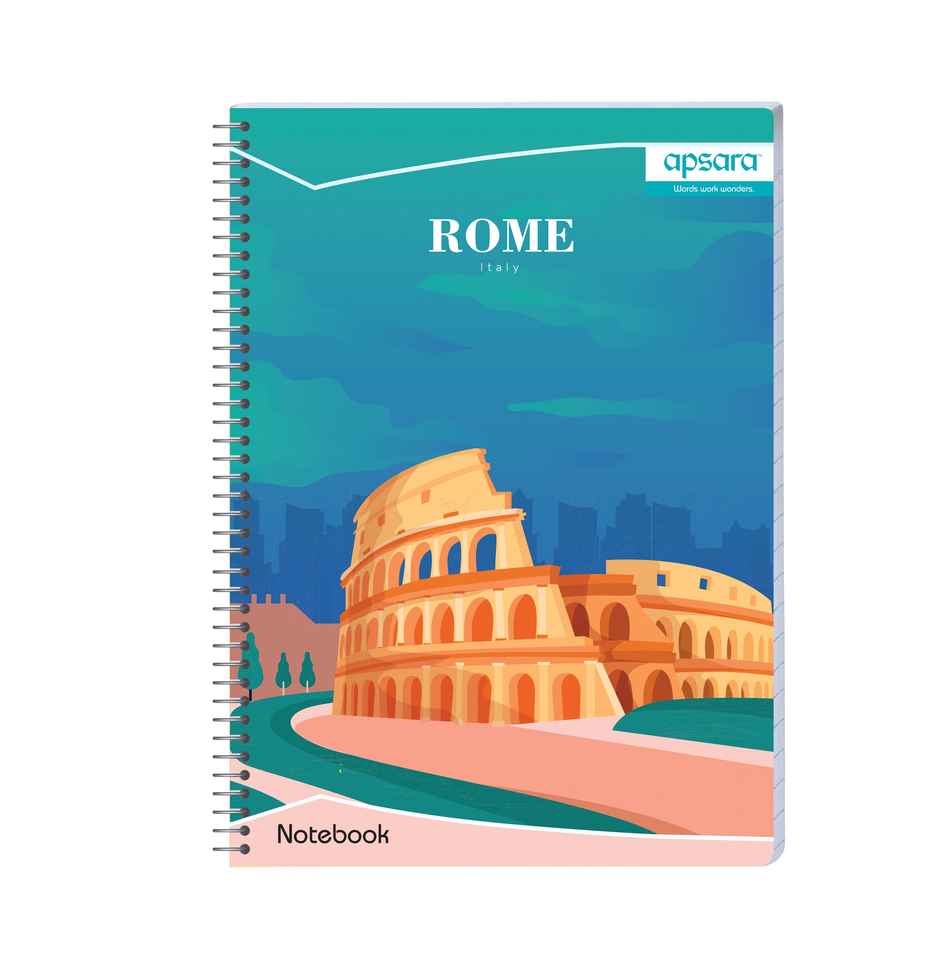 Apsara Spiral Bound 1 Subject Single Line Notebook 60gsm (140 Pages, 30 x 21 cm, Covers May Differ)
