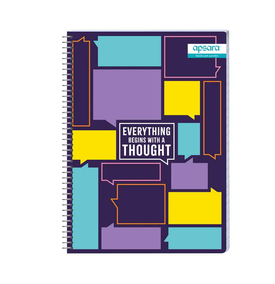 Apsara Spiral Notebook 5 Subject Single Line 60gsm (29.7 x 21 cm, 506 Pages, Covers May Differ)