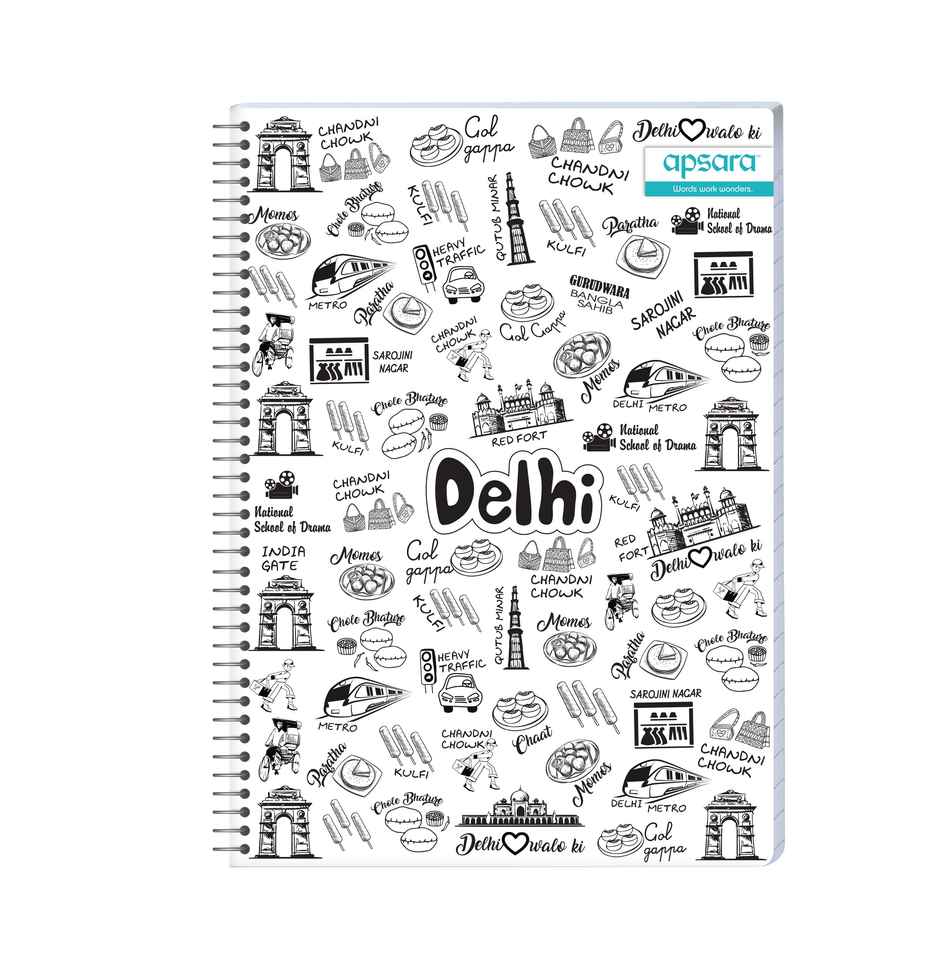 Apsara Spiral Bound 6 Subject Single Line Notebook 60gsm (27 x 20 cm, 302 Pages, Covers May Differ)