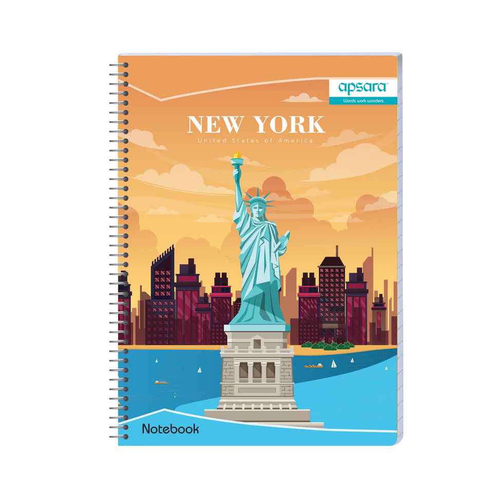 Apsara Spiral Notebook 1 Subject Unruled 60gsm | 29.7 x 21 cm | 180 Pages | Covers May Differ