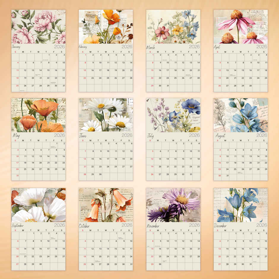 Desk Calendar 2026 Blossom Beauty