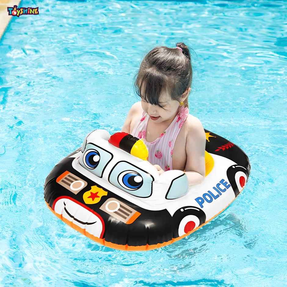 Toyshine Inflatable Police Theme Swimming Float Tube (Black, 1-3 Years)