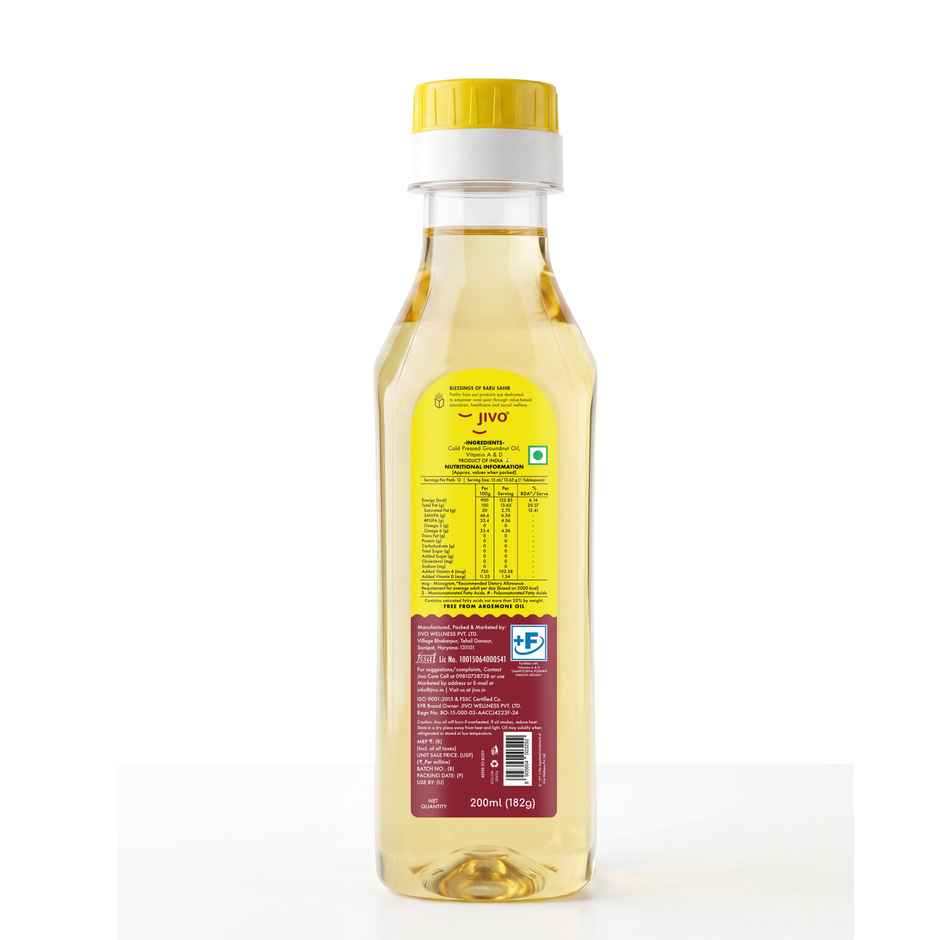 Jivo Groundnut (Peanut) Cold Pressed Oil | Vitamin Fortified Cooking Oil