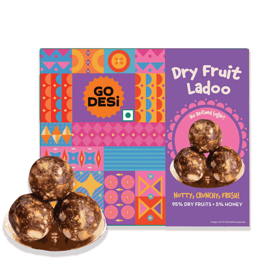 Tangy Imli (Tamarind) 10 Pcs Sour Candy | No Refined Sugar | Lollipop By Go Desi (10pc) & Dry Fruit Laddoo | No Added Refined Sugar | Laddu | Sweet By Go Desi (200g) Combo