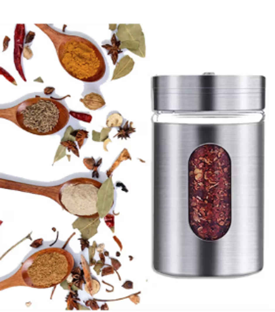 Soham Housewares Glass Spice Jar Set With Rack - 2 pcs