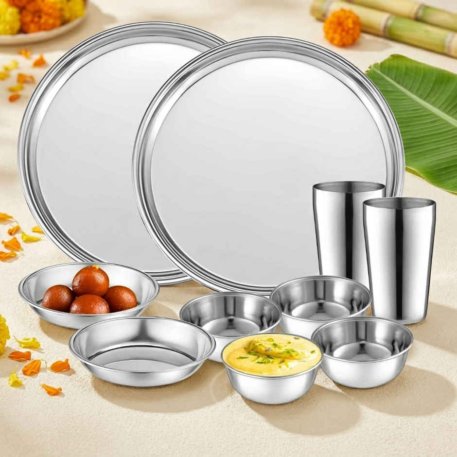 Jensons Stainless Steel 10 Piece Dinner Set | Premium Dining Combo