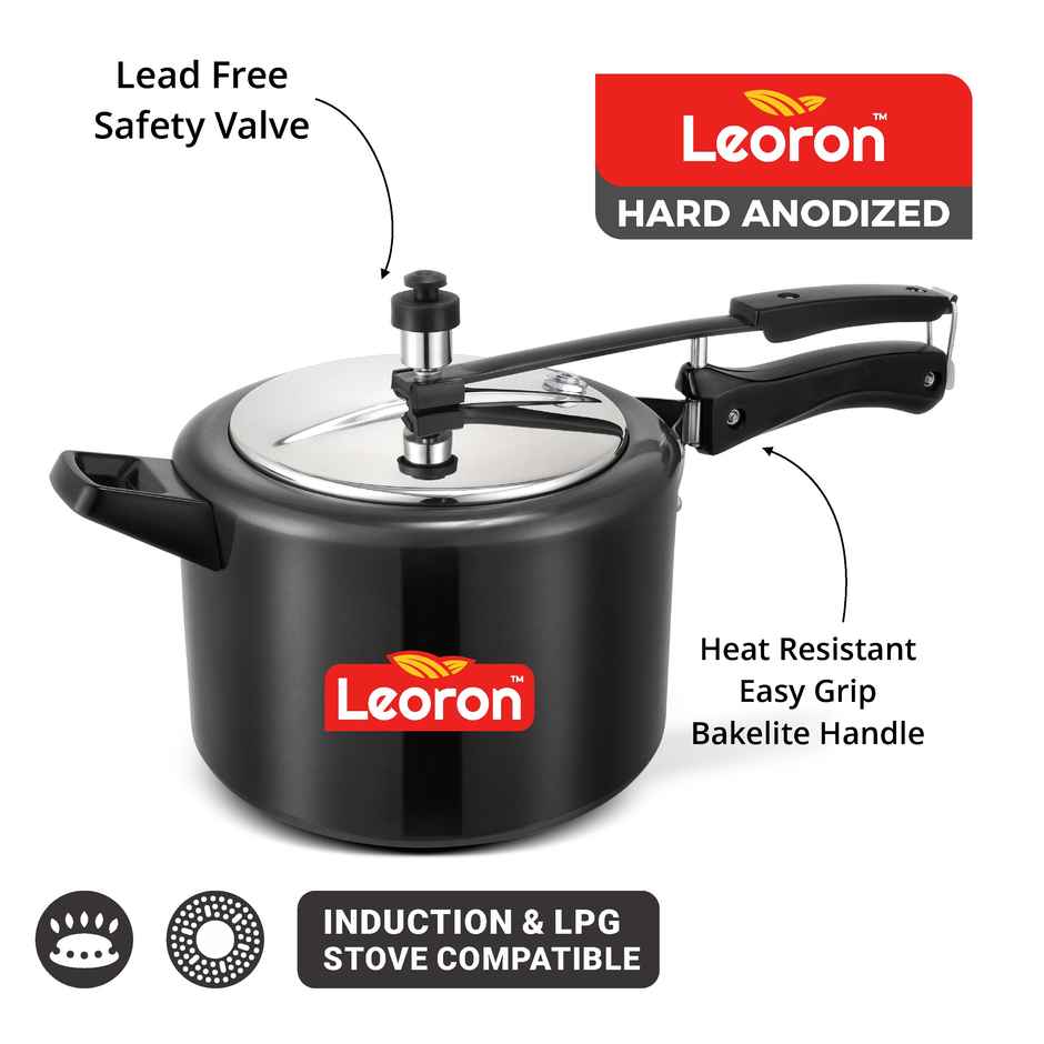 Leoron Combo 2L | 3L | 5L Inner Lid Induction Bottom Hard Anodized Pressure Cooker