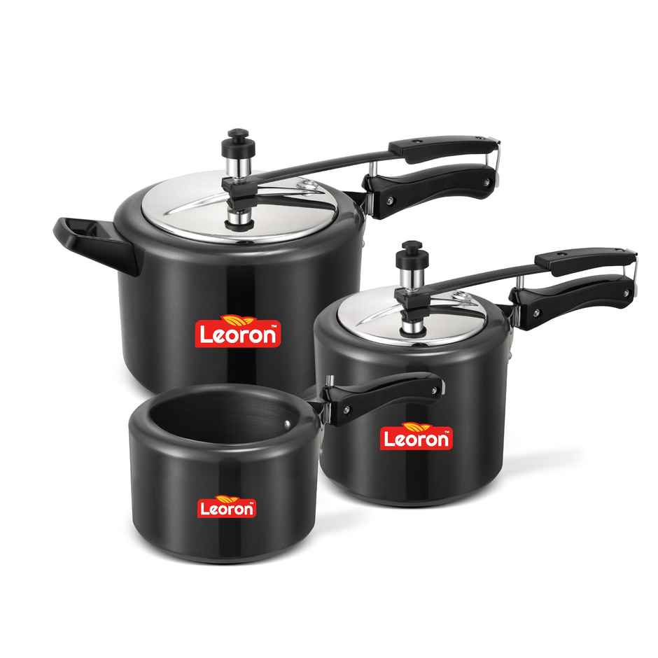 Leoron Combo 2L | 3L | 5L Inner Lid Induction Bottom Hard Anodized Pressure Cooker