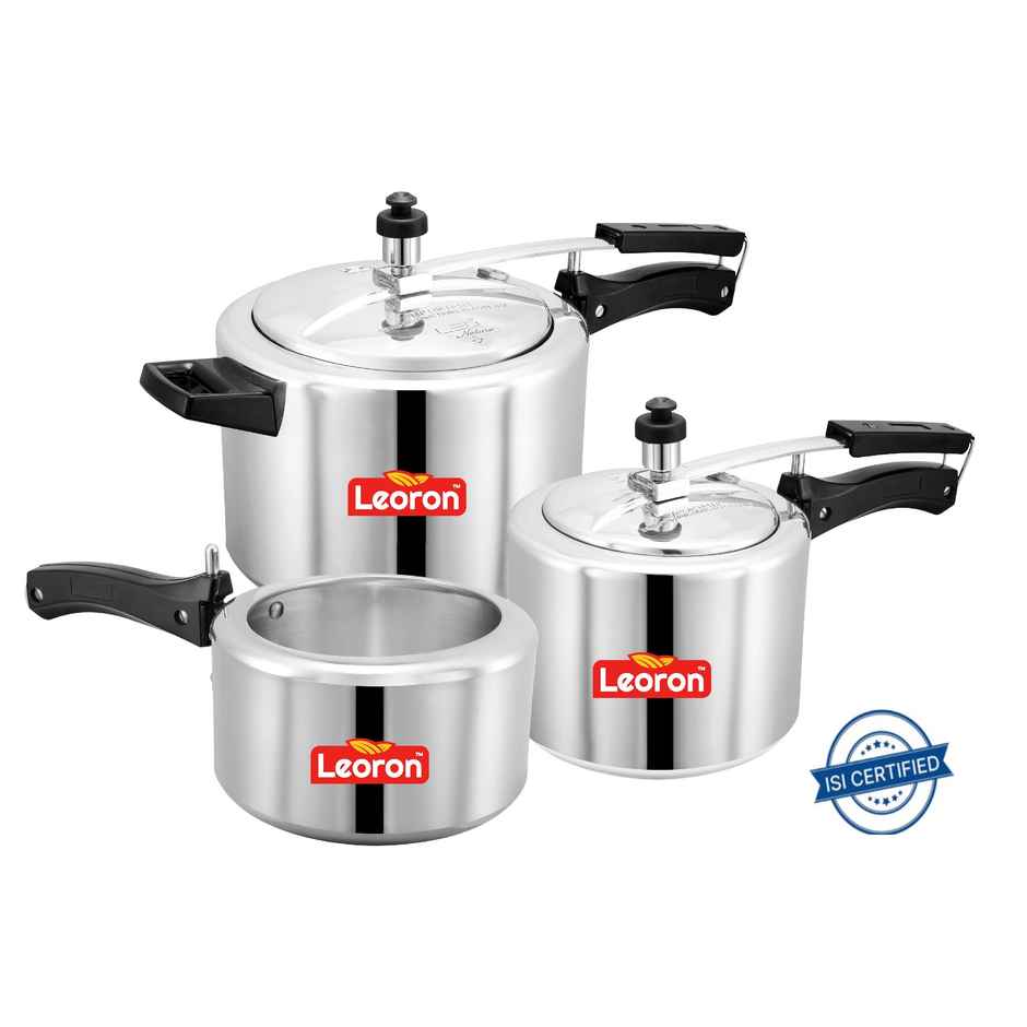 Leoron Combo 2L | 3L | 5L Inner Lid Induction Bottom Aluminium Pressure Cooker