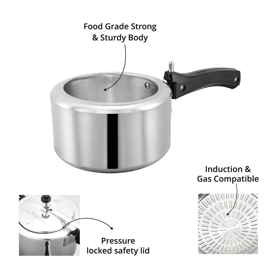 Leoron Combo 2L | 3L | 5L Inner Lid Induction Bottom Aluminium Pressure Cooker