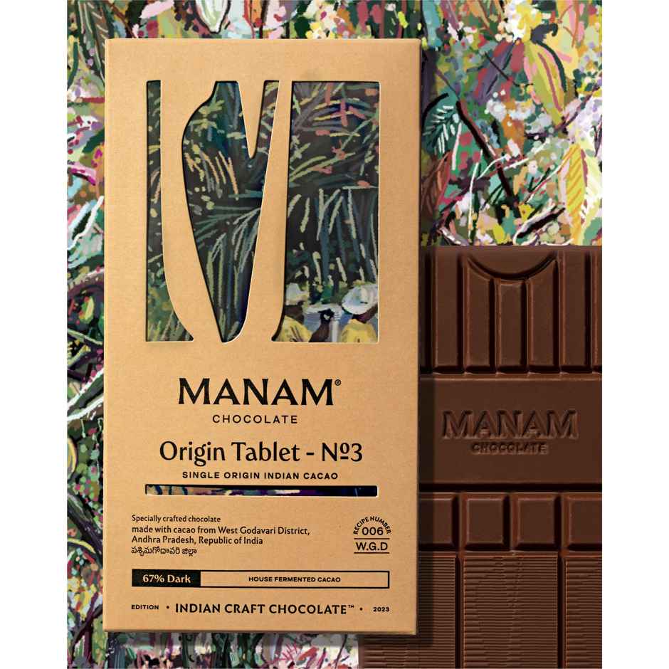 Manam Chocolate Indian Origin Tablet No. 3 | 67% Dark