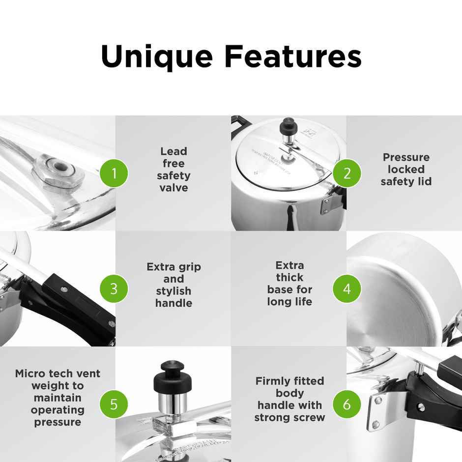 Leoron Combo 2L | 3L | 5L Inner Lid Induction Bottom Aluminium Pressure Cooker