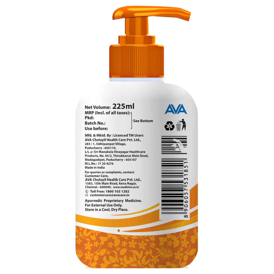 Medimix Sandal Handwash Pump Infused with Sandalwood for Germ Protection & Moisturized Hands