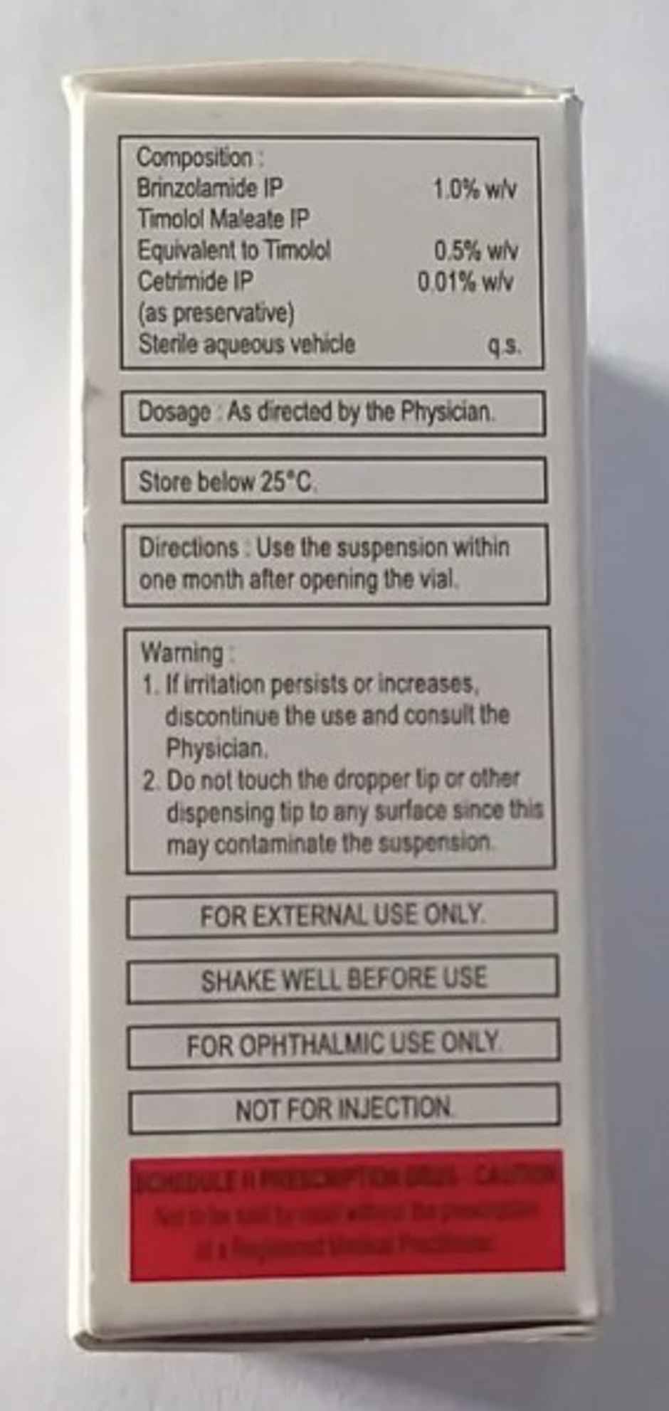 Brinzox T BAK Free Eye Drop
