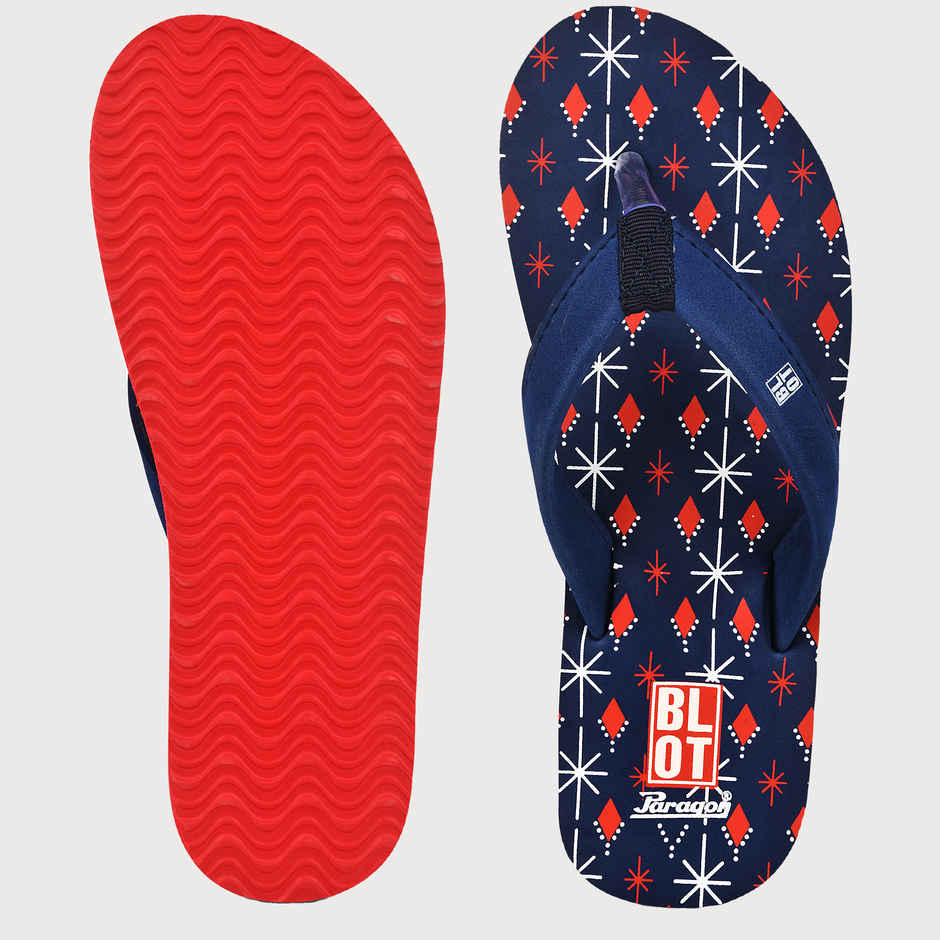 Paragon Women Printed Rubber Thong Flipflops | Blue | UK 6