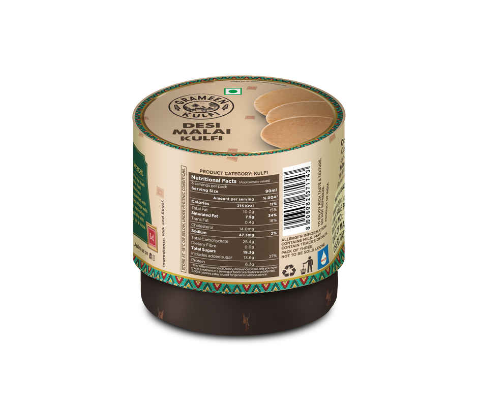 Grameen Slice Kulfi Desi Malai 3 Slices