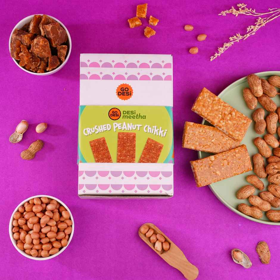 Crushed Peanut Chikki 30 Pcs, By GO DESi