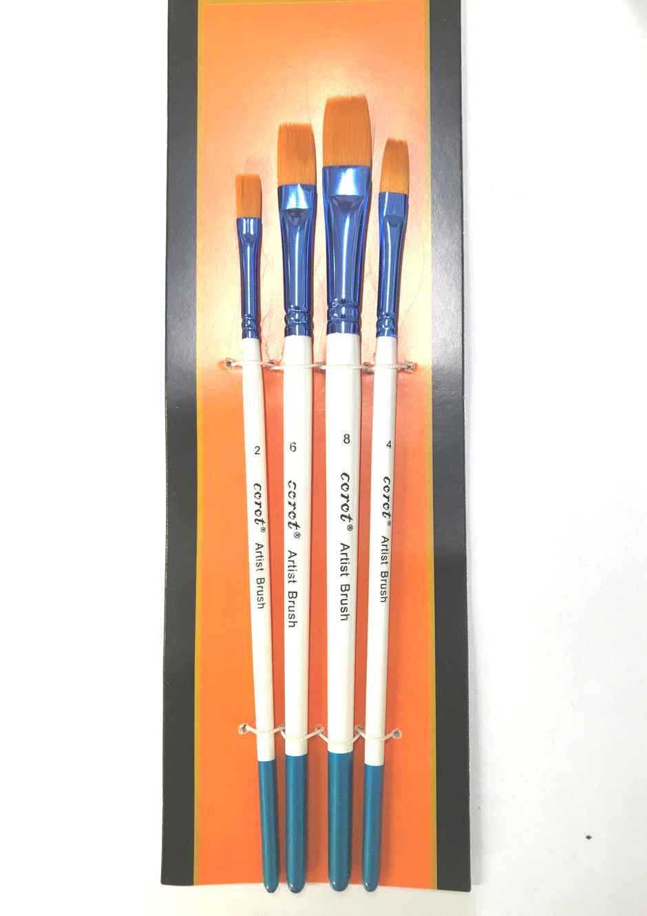 Chrome 4 Pcs Small Handle Flat Brushes