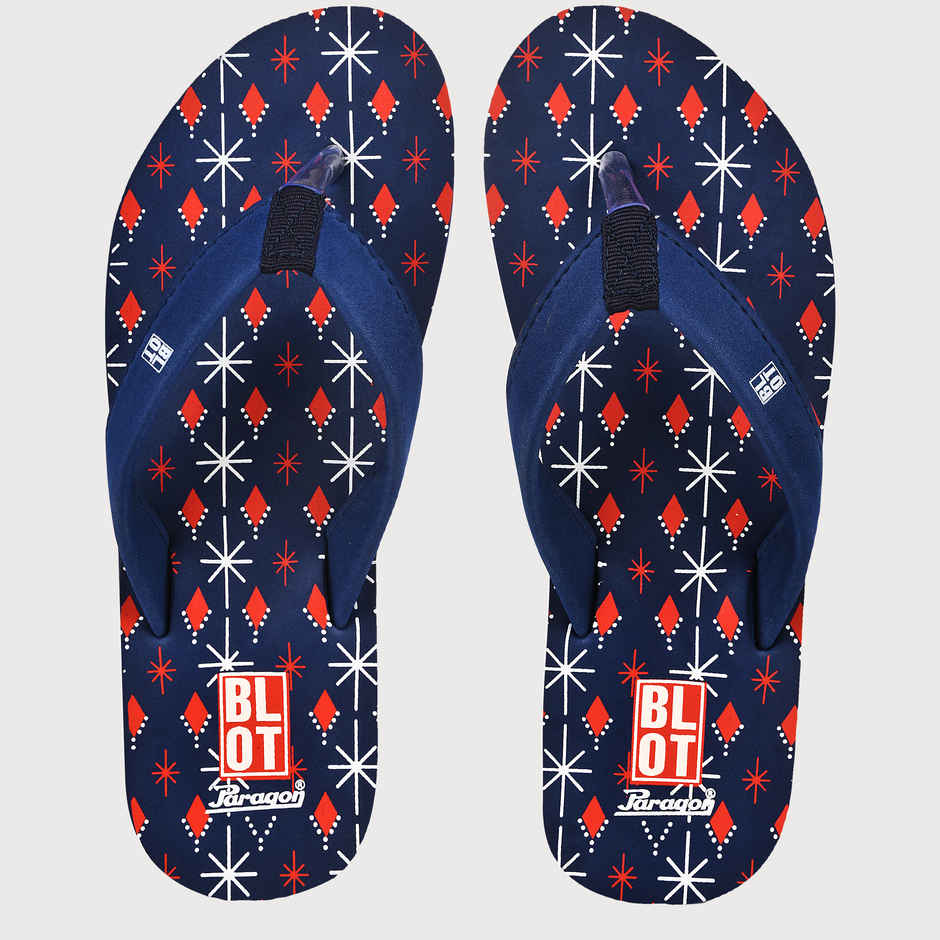 Paragon Women Printed Rubber Thong Flipflops | Blue | UK 6