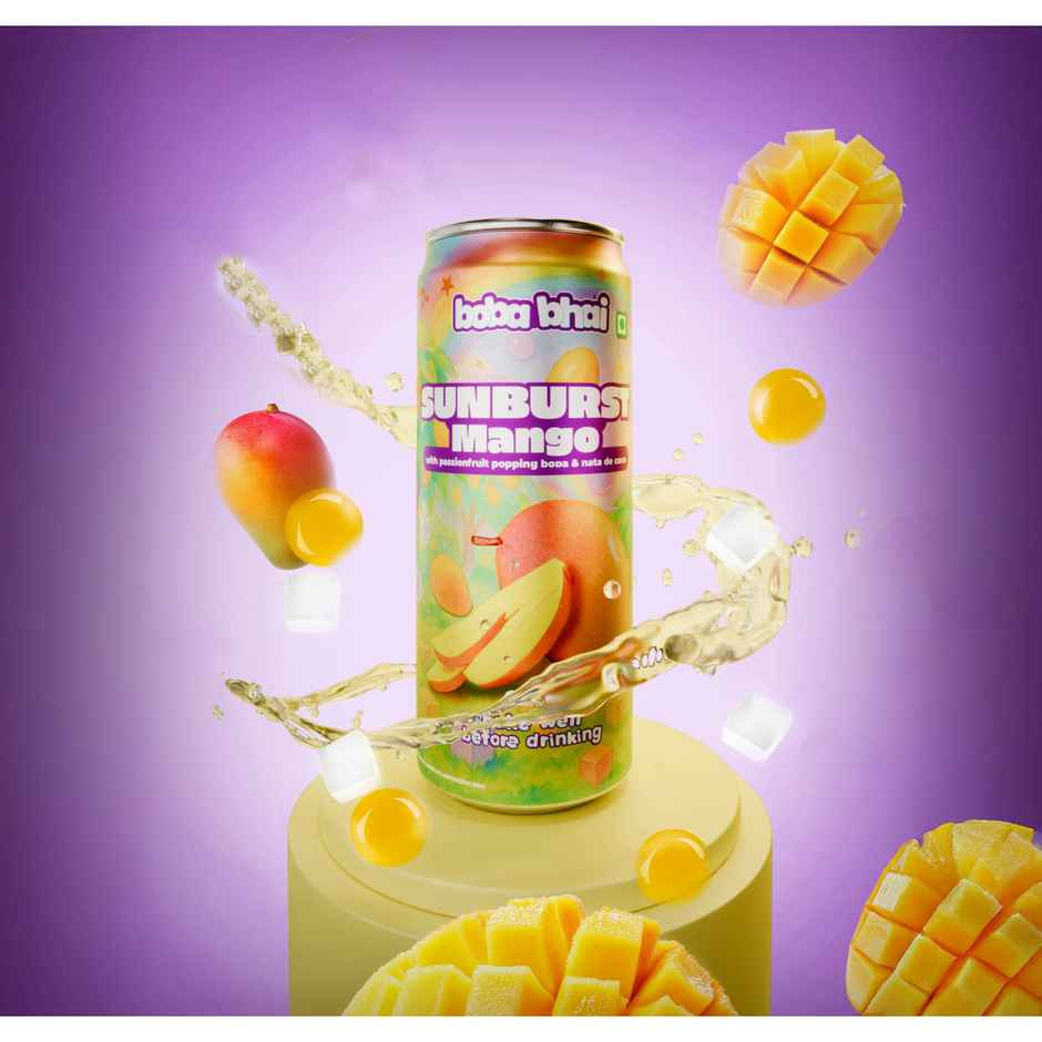 Boba Bhai Mango Fruit Drink With Popping Bubbles & Nata De Coco