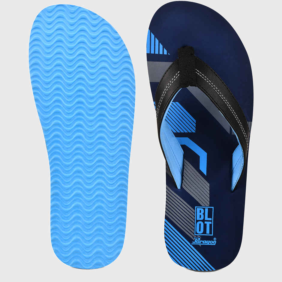 Paragon Men Printed Lightweight Rubber Thong Flipflops | Blue | UK 8