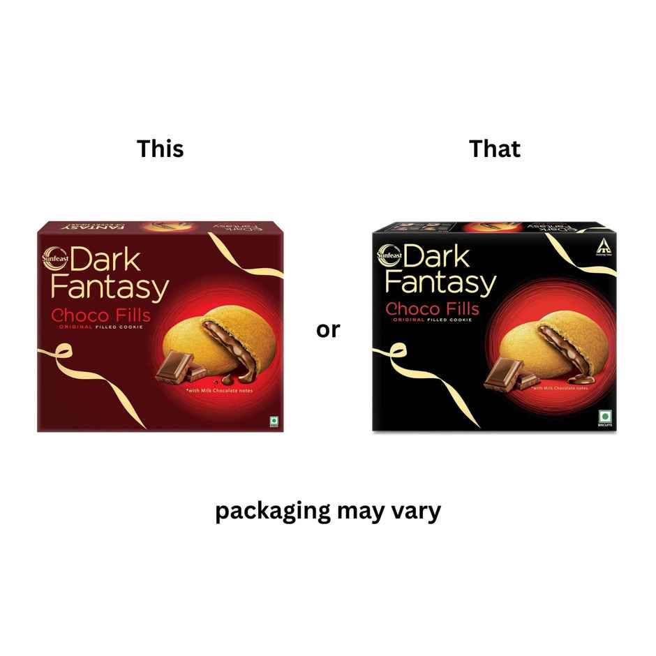 Sunfeast Dark Fantasy Choco Fills, Original Filled Cookies with Choco Creme