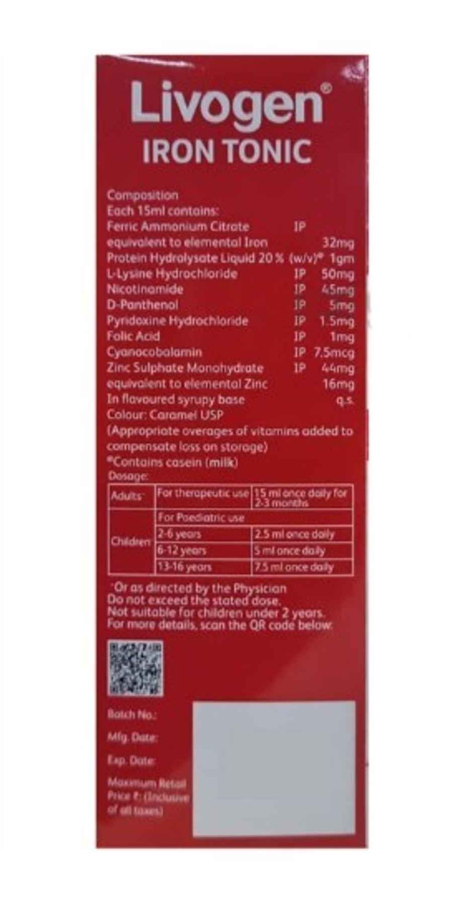 Livogen Mixed Fruit Flavor Iron Tonic