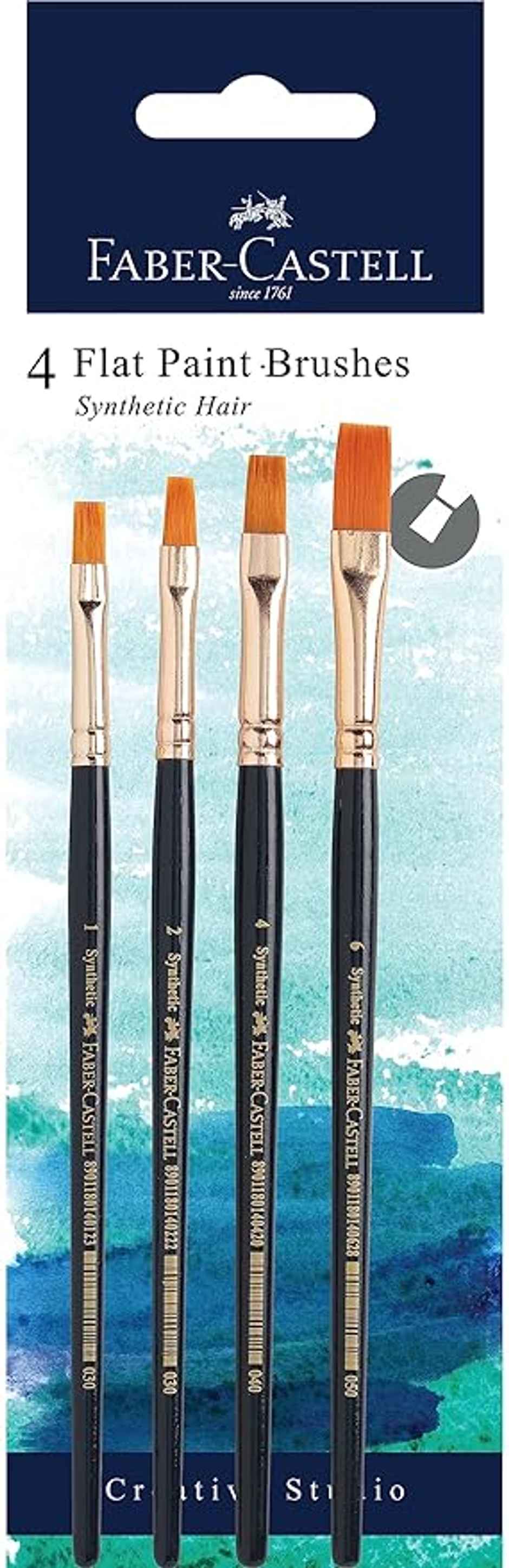 Faber-Castell Paint Brush Synthetic Hair Flat | Assorted