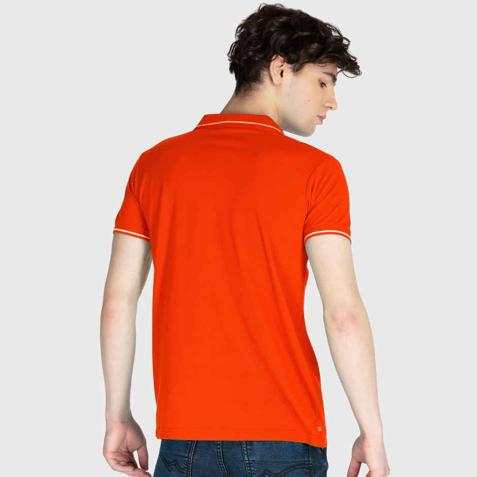 Status Quo Men Polo T-shirt - Pumpkin | Slim Fit, Tipping Collar | XXL