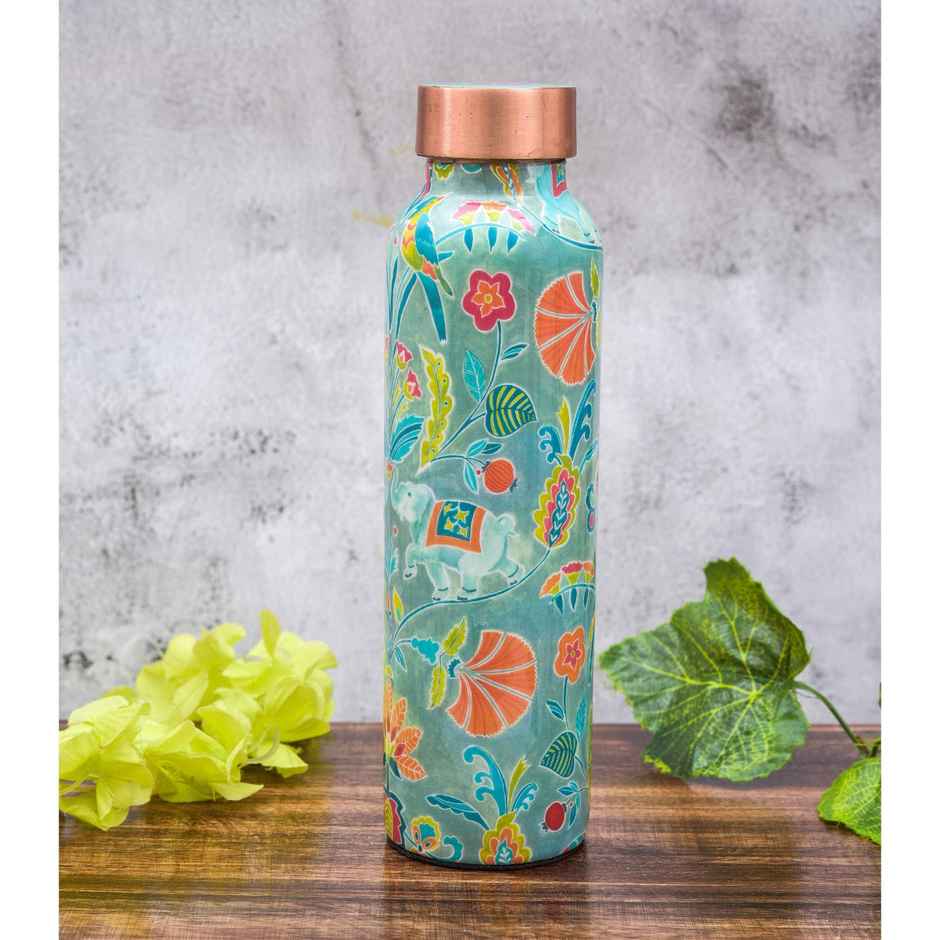 OGGN Pomegranate Printed Copper Water Bottle For Daily & Office Use 950 ml, Pure Copper
