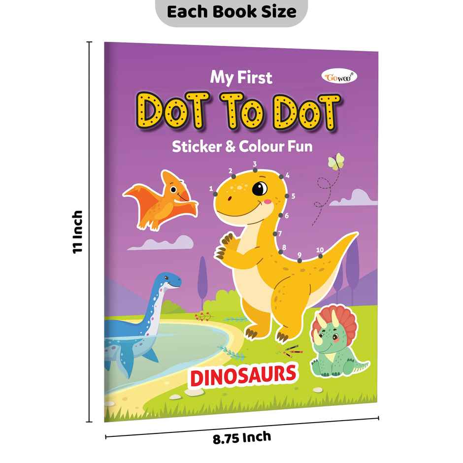 My First Dot to Dot Sticker & Colour Fun - Dinosaurs- Colouring Book for Kids, Sticker & Color Book