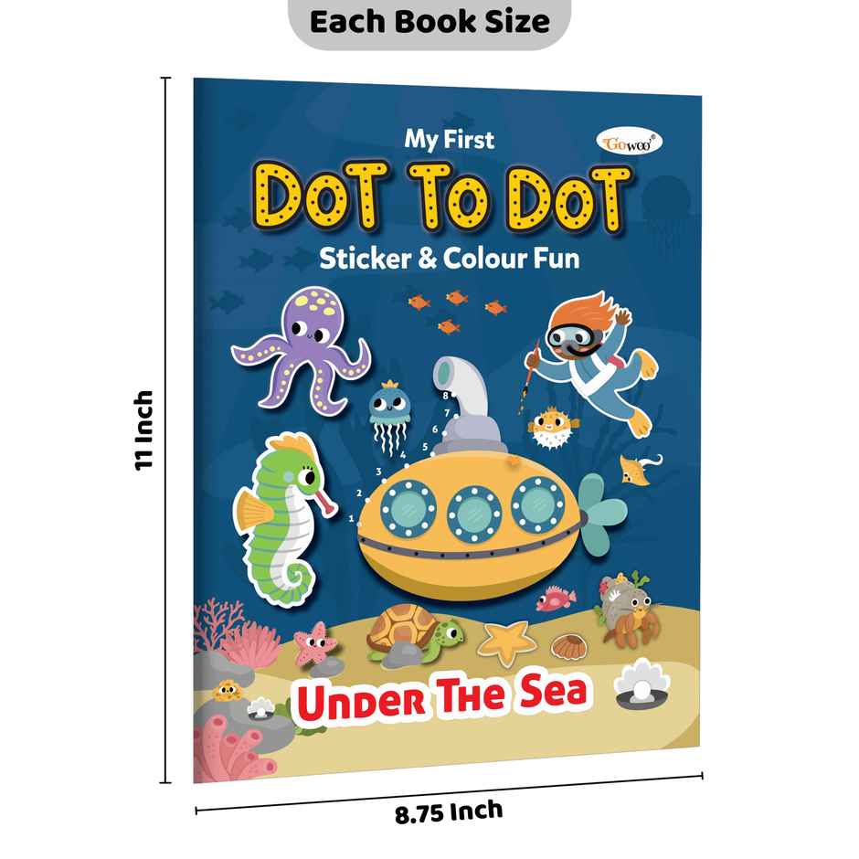 My First Dot to Dot Sticker & Colour Fun - Under the Sea Book - Kids Sticker and Coloring Book
