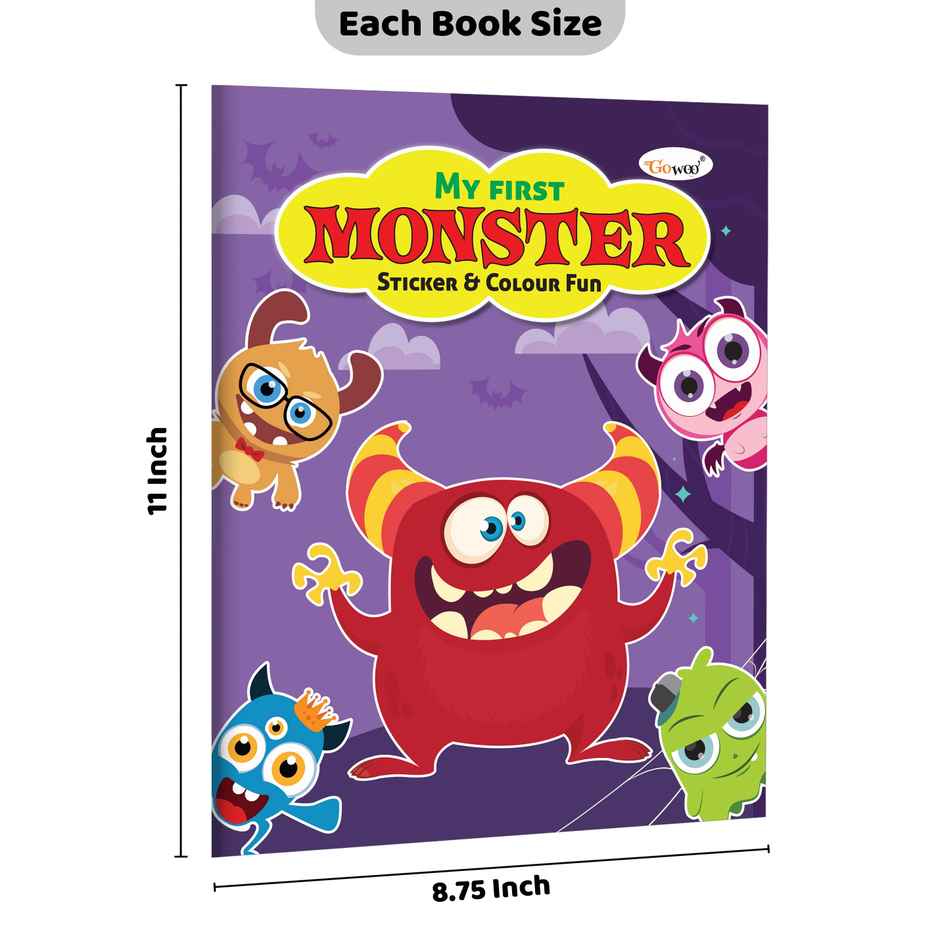 My First Monster Sticker and Colour Fun - Children Fun Coloring Book, Educational Art Coloring Book